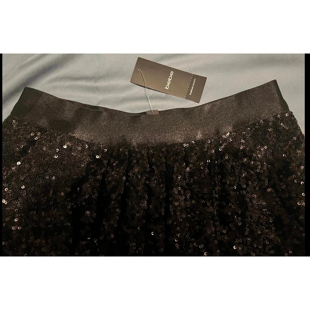 New Bebe black sequin cute party skirt size small - Picture 5 of 8